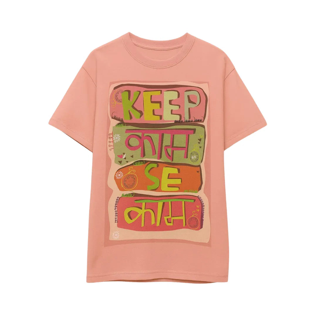 Keep kaam se kaam peach oversize TEE