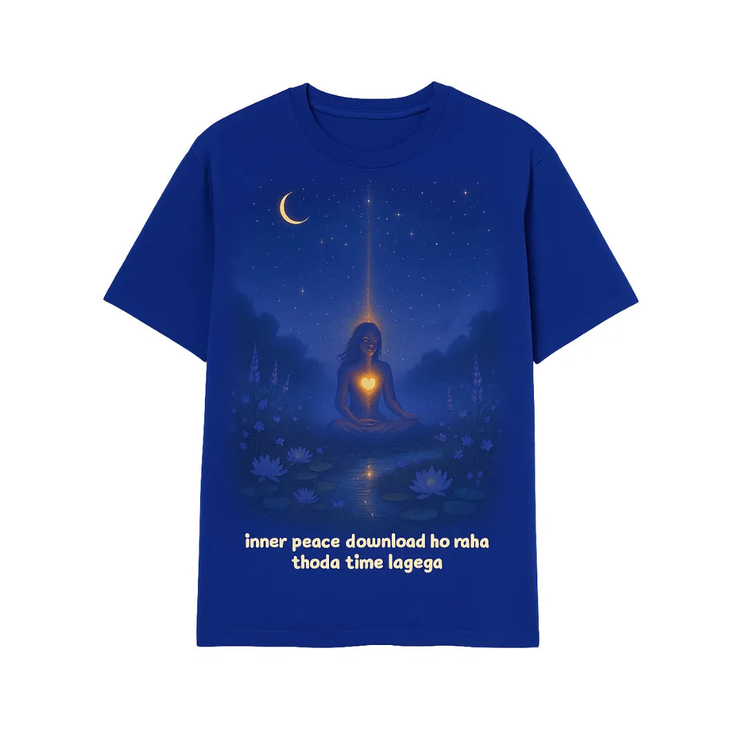 Inner peace, Blue oversized TEE