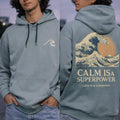 “Calm Is A Superpower” Wave Hoodie (Sage Green)