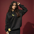 Crescent Moon Minimal Hoodie (Black)
